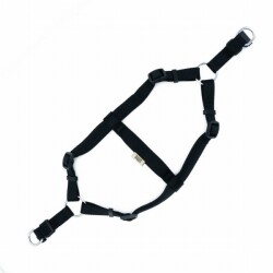 Doggie Konfor Ronin Dokuma Köpek Göğüs Tasması Siyah 2x45-55 Cm - 2