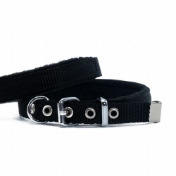 Doggie Polar Pedli Sade Dokuma Köpek Boyun Tasması Siyah 1,5x25-30 Cm - Doggie