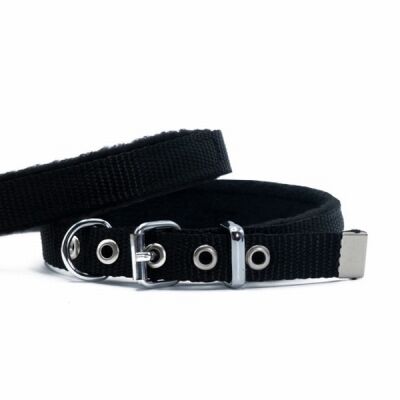 Doggie Polar Pedli Sade Dokuma Köpek Boyun Tasması Siyah 1,5x25-30 Cm - 1