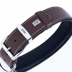 Doggie Yumuşak Firstclass Deri Köpek Boyun Tasması Kahverengi 4x52-60 Cm - Doggie