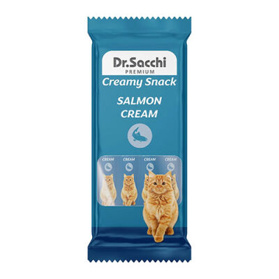 Dr.Sacchi Creamy Snack Somonlu Sıvı Kedi Ödülü 4x14 Gr - 1