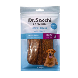 Dr.Sacchi Premium Ördek Kuru Kesim Jerky Tahılsız Köpek Ödülü 100 Gr - Dr.Sacchi