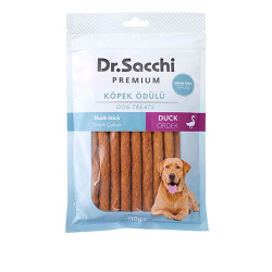 Dr.Sacchi Premium Ördekli Çubuk Tahılsız Köpek Ödülü 5'' 10'lu 110 Gr - Dr.Sacchi