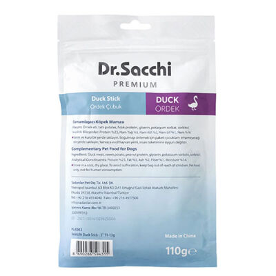 Dr.Sacchi Premium Ördekli Çubuk Tahılsız Köpek Ödülü 5'' 10'lu 110 Gr - 2
