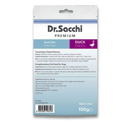 Dr.Sacchi Premium Ördekli Fileto Tahılsız Köpek Ödülü 100 Gr - 2
