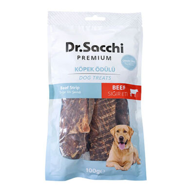 Dr.Sacchi Premium Sığır Eti Şeritli Tahılsız Köpek Ödülü 100 Gr - 1