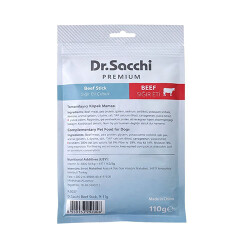 Dr.Sacchi Premium Sığır Etli Çubuk Tahılsız Köpek Ödülü 5'' 10'lu 110 Gr - 2