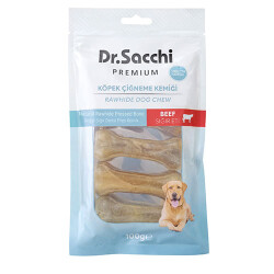 Dr.Sacchi Premium Sığır Etli Doğal Sığır Derisi Press Kemik Tahılsız Köpek Ödülü 3'' 5'li 100 Gr - Dr.Sacchi