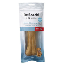 Dr.Sacchi Premium Sığır Etli Doğal Sığır Derisi Press Kemik Tahılsız Köpek Ödülü 8.5'' 1'li 170 Gr - Dr.Sacchi