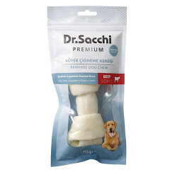Dr.Sacchi Premium Sığır Etli Sığır Derisi Genişletilmiş Düğüm Kemik Tahılsız Köpek Ödülü 5-6'' 1'li 70 Gr - Dr.Sacchi