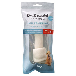 Dr.Sacchi Premium Sığır Etli Sığır Derisi Genişletilmiş Düğüm Kemik Tahılsız Köpek Ödülü 7-8“ 1'li 130 Gr - Dr.Sacchi