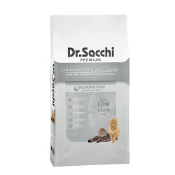 Dr.Sacchi Premium Somonlu ve Ton Balıklı Düşük Tahıllı Kısırlaştırılmış Kedi Maması 10 Kg - Dr.Sacchi