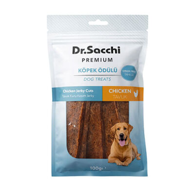 Dr.Sacchi Premium Tavuk Kuru Kesim Jerky Tahılsız Köpek Ödülü 100 Gr - 1