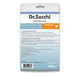 Dr.Sacchi Premium Tavuk Sargılı Beyaz Sığır Derisi Burgu Çubuk Tahılsız Köpek Ödülü 5'' 10'lu 100 Gr - 2
