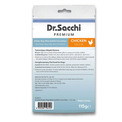Dr.Sacchi Premium Tavuk Sargılı Beyaz Sığır Derisi Pres Kemik Tahılsız Köpek Ödülü 3” 5'li 115 Gr - 2
