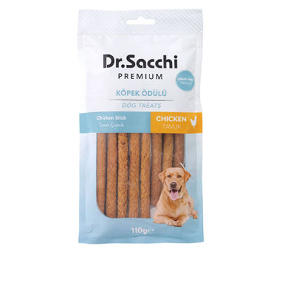 Dr.Sacchi Premium Tavuklu Çubuk Tahılsız Köpek Ödülü 5'' 10'lu 110 Gr - 1