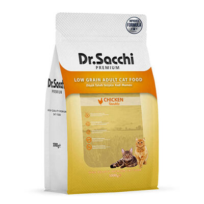 Dr.Sacchi Premium Tavuklu Düşük Tahıllı Yetişkin Kedi Maması 1 Kg - 1