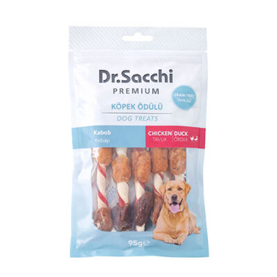 Dr.Sacchi Premium Tavuklu ve Ördekli Kebap Tahılsız Köpek Ödülü 5'' 5'li 95 Gr - 1