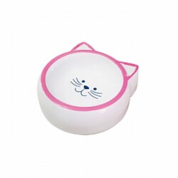 EuroCat Kedi Motifli Mama Su Kabı 210 Ml Pembe - EuroCat