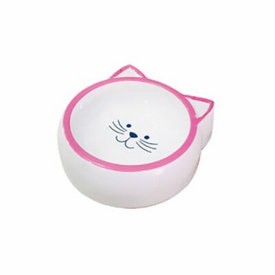 EuroCat Kedi Motifli Mama Su Kabı 210 Ml Pembe - 1