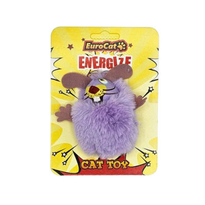 EuroCat Mor Tüylü Fare Kedi Oyuncağı - 1