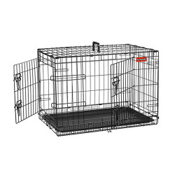 EuroDog Çift Kapılı Metal Köpek Kafesi 76x46x56 Cm - EuroDog