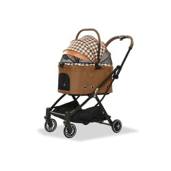 EuroDog Katlanabilir Köpek Arabası Kahverengi 67x49x100 Cm - EuroDog