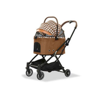 EuroDog Katlanabilir Köpek Arabası Kahverengi 67x49x100 Cm - 1