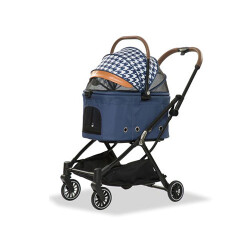EuroDog Katlanabilir Köpek Arabası Mavi 67x49x100 Cm - EuroDog