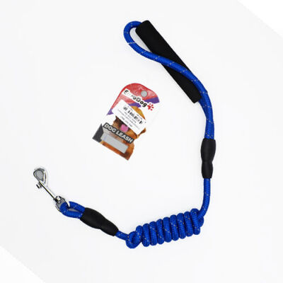 EuroDog Köpek Gezdirme Tasması Reflektörlü 8 Mm 120 Cm Mavi - 1