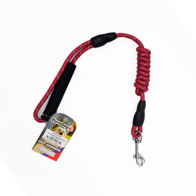 EuroDog Köpek Uzatma Tasması Reflektörlü Kırmızı 8 Mm-120 Cm - 1