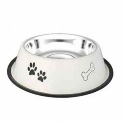 EuroDog Pati Kemik Desenli Metal Köpek Mama Su Kabı 64 Oz 22 Cm - EuroDog