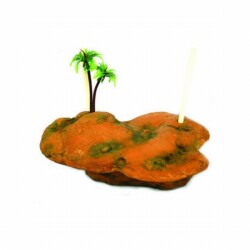 EuroGold Akvaryum Dekoru Yüzen Kaplumbağa Adası 21,5x14,5x5,5 Cm - EuroGold