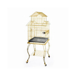 EuroGold Sehpalı Papağan Kafesi Gold 51x51x139 Cm - EuroGold