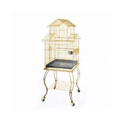 EuroGold Sehpalı Papağan Kafesi Gold 51x51x139 Cm - 1