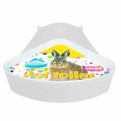 EuroGold Tavşan ve Guiena Pig Izgaralı Köşe Tuvalet Kabı Beyaz 25 cm - EuroGold