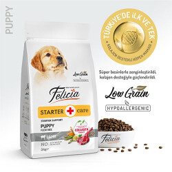 Felicia Hypoallergenic Küçük ve Orta Irk Kuzulu Düşük Tahıllı Yavru Köpek Maması 3 Kg - 1