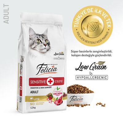 Felicia Hypoallergenic Kuzulu Düşük Tahıllı Yetişkin Kedi Maması 12 Kg - 1