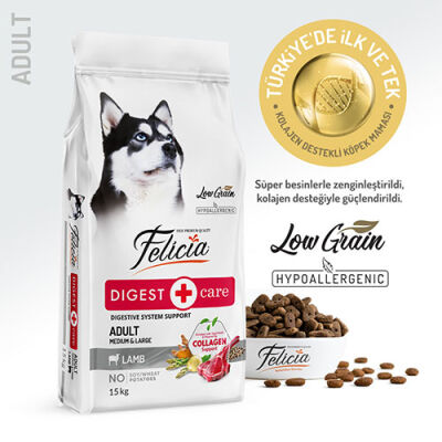 Felicia Hypoallergenic Medium Large Kuzulu Düşük Tahıllı Yetişkin Köpek Maması 15 Kg - 1