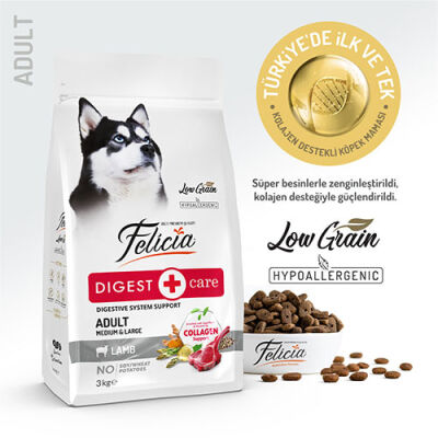 Felicia Hypoallergenic Medium Large Kuzulu Düşük Tahıllı Yetişkin Köpek Maması 3 Kg - 1