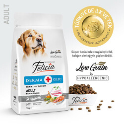 Felicia Hypoallergenic Medium Large Somonlu Düşük Tahıllı Yetişkin Köpek Maması 3 Kg - Felicia