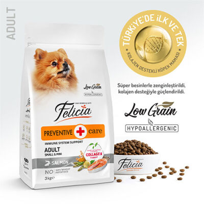 Felicia HypoAllergenic Small Mini Somonlu Küçük Irk Düşük Tahıllı Yetişkin Köpek Maması 3 Kg - 1