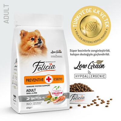 Felicia HypoAllergenic Small Mini Somonlu Küçük Irk Düşük Tahıllı Yetişkin Köpek Maması 6 Kg - 1