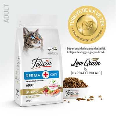Felicia Hypoallergenic Somonlu Düşük Tahıllı Yetişkin Kedi Maması 2 Kg - 1