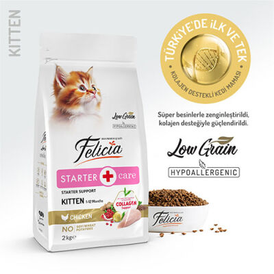 Felicia Hypoallergenic Tavuklu ve Hamsili Düşük Tahıllı Yavru Kedi Maması 2 Kg - 1