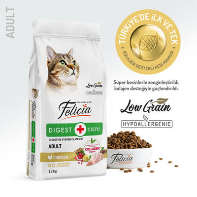 Felicia Hypoallergenic Tavuklu Düşük Tahıllı Yetişkin Kedi Maması 12 Kg - 1