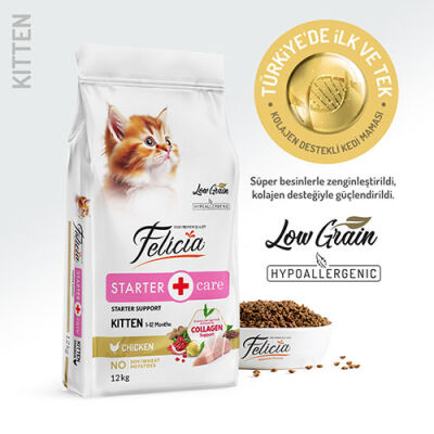 Felicia Hypoallergenic Tavuklu ve Hamsili Düşük Tahıllı Yavru Kedi Maması 12 Kg - 1