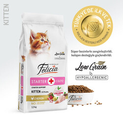 Felicia Hypoallergenic Tavuklu ve Hamsili Düşük Tahıllı Yavru Kedi Maması 12 Kg - Felicia