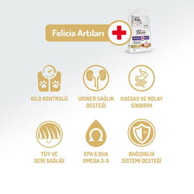 Felicia Hypoallergenic Urinary Somonlu Düşük Tahıllı Kısırlaştırılmış Kedi Maması 2 Kg - 2