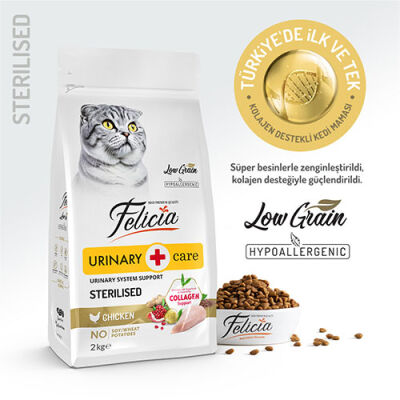 Felicia HypoAllergenic Urinary Sterilised +7 Tavuklu Düşük Tahıllı Kısırlaştırılmış Yaşlı Kedi Maması 2 Kg - 1